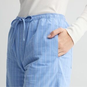 SO Mid-Rise Elastic Waist Pants Blue and White Striped Medium